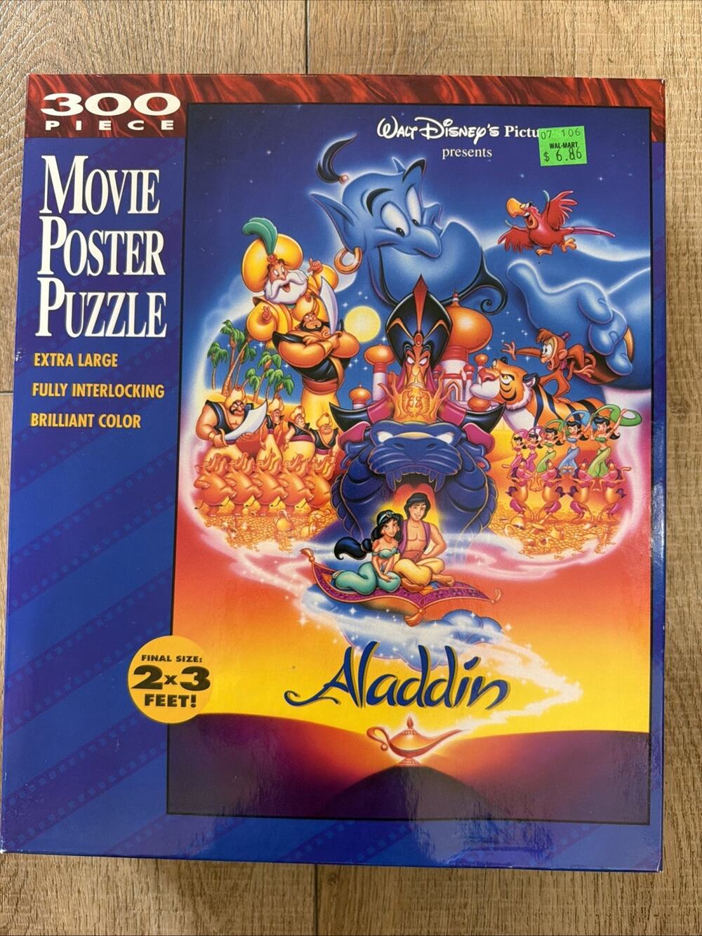Vintage Golden Walt Disney Aladdin 300 Pieces Movie Poster Puzzle NEW SEALED
